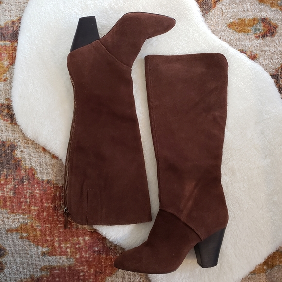 Nine West Shoes - Nine West Suede Leather Tall Boots Brown